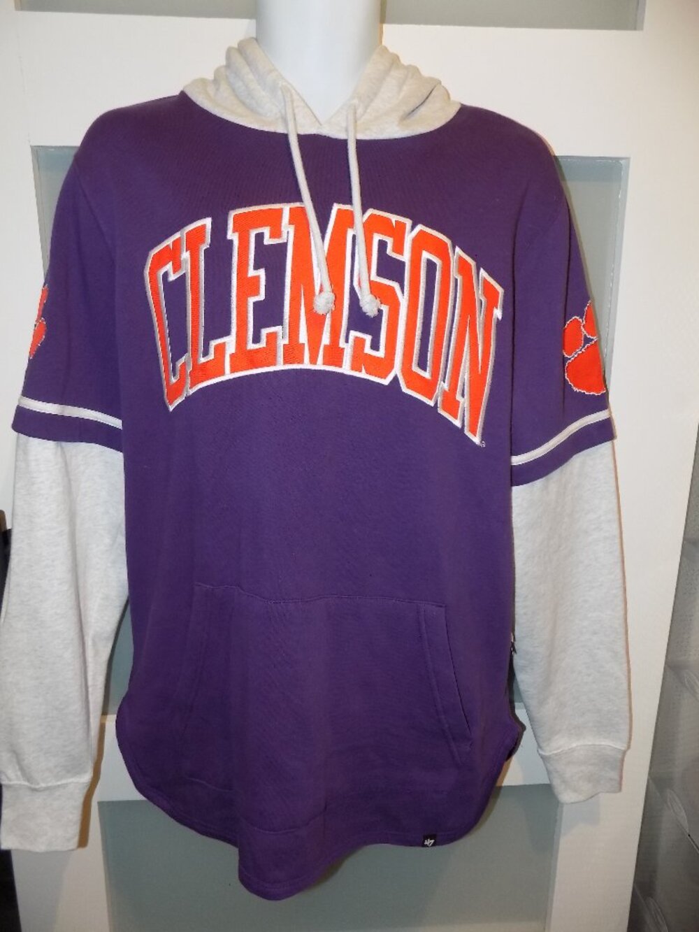 47' Brand Clemson Tigers Pullover Hooded Sweatshirt NCAA Size S Men's NEW